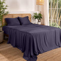 Bare Home 100% Rayon Made from Bamboo Queen Sheet Set - 4 Piece Bedding Set - Deep Pockets - Breathable - Easy Fit - Bedding Sheets & Pillowcases (Queen, Dusty Purple)