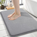 OLANLY Thick Memory Foam Bath Mat Rug 24x16, Extra Soft Absorbent Bathroom Rug, Quick Dry Bath Mats, Non-Slip, Machine Washable Carpet for Bathroom, Tub and Shower, Home Decor Accessories, Grey