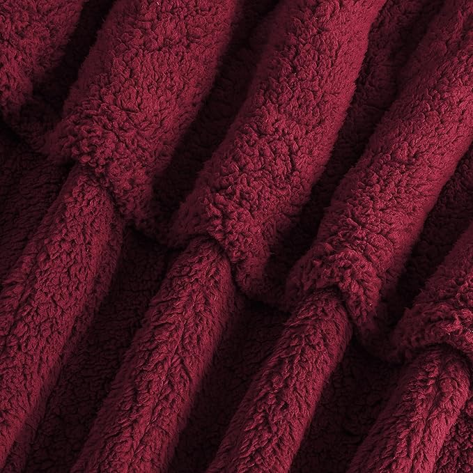 Electric Heated Blanket 6 Heating Settings & 10H Auto Off Full 72×84 Double Sided Plush Sherpa Ultra-Soft Warm Thick, Machine Washable, Fast Heating, Home Office, Red