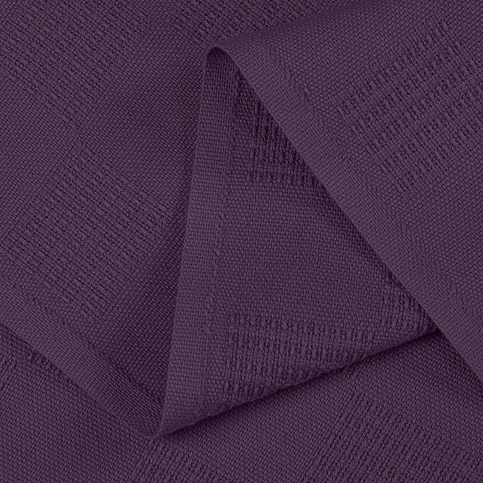 Utopia Bedding Plum 100% Cotton Blanket [Queen Size - 90x90 Inch] 350GSM Lightweight, Soft and Breathable Thermal Blanket for All Seasons