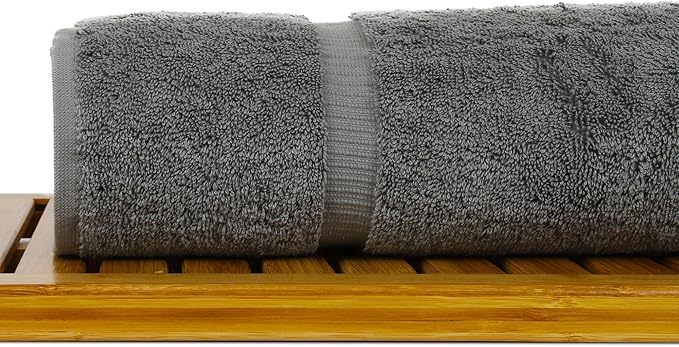 Luxury Hotel & Spa Ultra Soft Bath Towels 100% Turkish Cotton - Grey - Set of 2