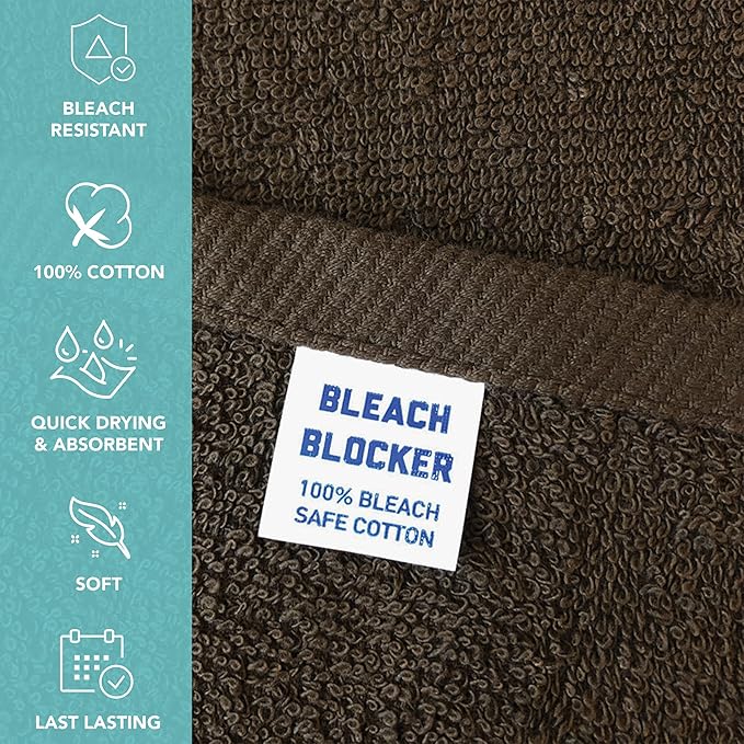 Arkwright Bleach Proof Salon Towels Bulk - Case of 144 - Highly Absorbent, 100% Cotton, Quick Dry Spa Face Towel for Hair Stylist, Barber, Pedicure, and Esthetician, 16 x 28 in, Brown