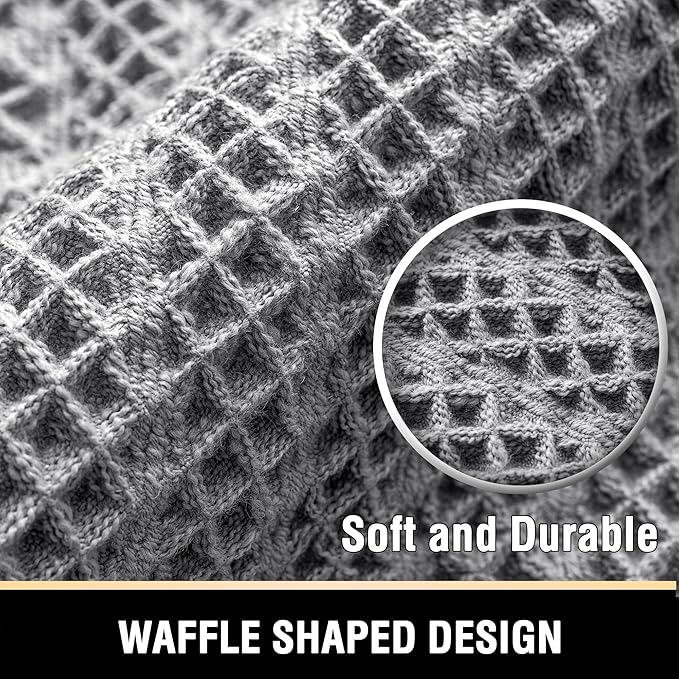 H.VERSAILTEX Waffle Bath Mat Super Absorbent Boho Bath Mat Non Slip Bath Rugs for Bathroom Floor Machine Washable Dry Fast Bathroom Rugs with Tassels, 20" x 32", Dove
