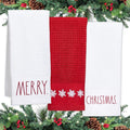 Rae Dunn Set of Hand Towels for Kitchen and Bathroom, 100% Cotton, Embroidered Dish Towels, Decorative Hand Towels, Christmas, 3 Pack