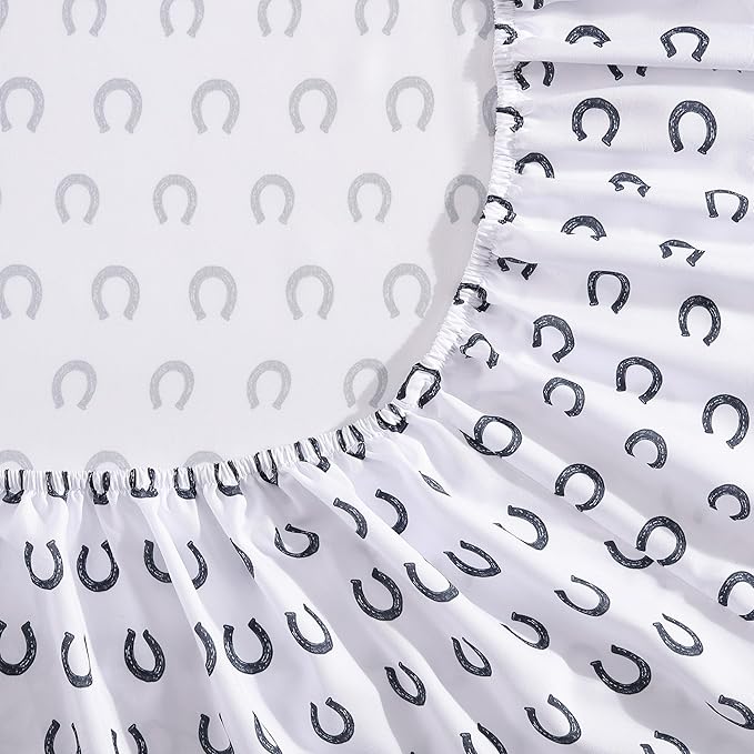 Wrangler - Twin XL Bed Sheets, Breathable & Wrinkle Resistant Bedding with Matching Pillowcase, Lightweight for Year-Round Use, Dorm Essentials (Horseshoe Dots Navy)