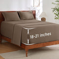 Bedsure Deep Pocket Queen Sheets Set - Fits Mattresses Up to 21 Inches Thick - 4 Piece GentleSoft Bed Sheets, Moisture Wicking, Soft & Cooling Bedsheet & Pillowcases, Easy & Secure Fit, Light Brown