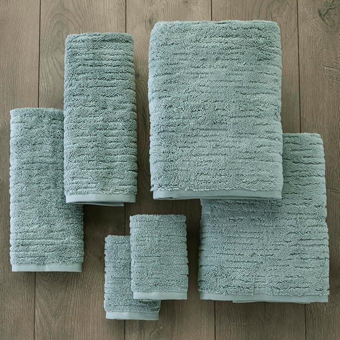 SKL Home CloudSoft Cotton Luxury 6 Pc Towel Set for Bath & Gift, Teal