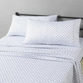 Amazon Basics Lightweight Microfiber 4-Piece Bed Sheet Set, Aqua, Printed, King