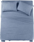 Utopia Bedding Queen Sheet Set – 4 Piece Bed Sheets for Queen Size Bed, Soft and Breathable Microfiber, Includes 1 Fitted Sheet, 1 Flat Sheet and 2 Pillowcases (Heather Navy)