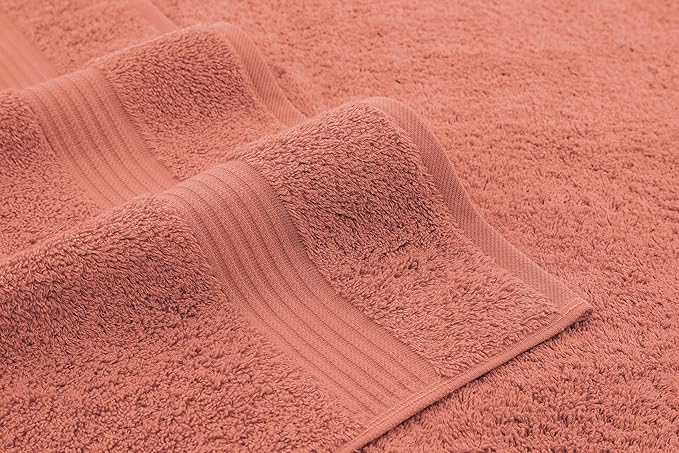 American Veteran Towel, Hand Towels for Bathroom Set of 4, 100% Cotton Turkish Hand Towel Sets, Soft Hand Face Towels, Coral Hand Towels