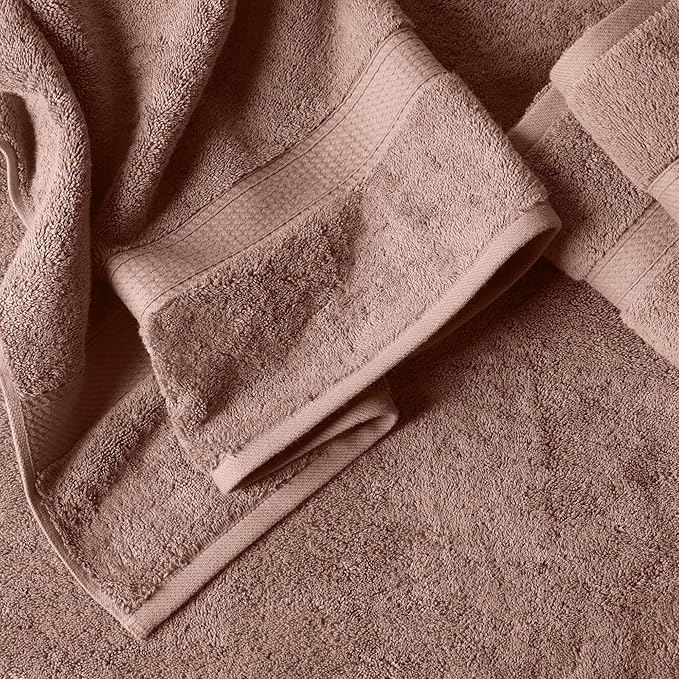 Superior Egyptian Cotton Pile 6-Piece Towel Set, 2 Bath, 2 Hand, 2 Face Towel/Washcloth, Heavyweight, Ultra Soft Luxury Towels, Thick Plush Essentials, Guest Bath, Spa, Hotel Bathroom, Muted Mauve