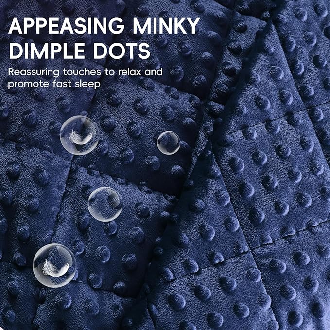 yescool Weighted Blanket 3 lb Blue Small Weighted Lap Blanket for Boys and Girls, Cooling Weighted Throw Blankets Minky Heavy Blankets, Christmas Gifts for 20-45lbs, 36 * 48in
