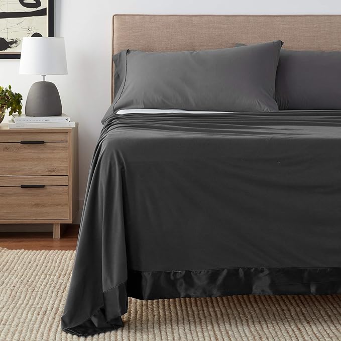 Thermee Micro Flannel King Size Blankets, Lightweight All Seasons Cozy Blanket, Throw Blankets for Home and Living Room, Comfy & Soft Blanket for Couch, Machine Wash, No Pilling -Coal Grey