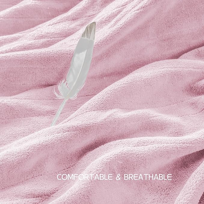 Electric Heated Blanket 90"x100" King Size, Soft Coral Fleece, Dual Controllers with 4 Heating Levels and 10 Hours Auto-Off, Machine Washable, Cozy Plush Fabric for Home, Pink