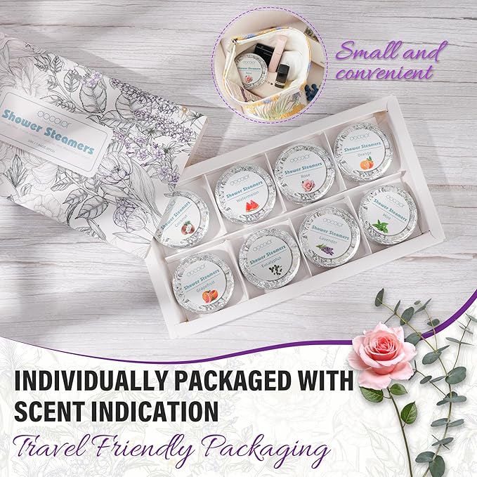 docolor Shower Steamers Aromatherapy 12 Pack Gifts for Women Mother Day Gift Mom Men, Birthday Gifts for Her Stress Relief Home Spa, Lavender Natural Essential Oil Self Care Relaxation Shower Bombs