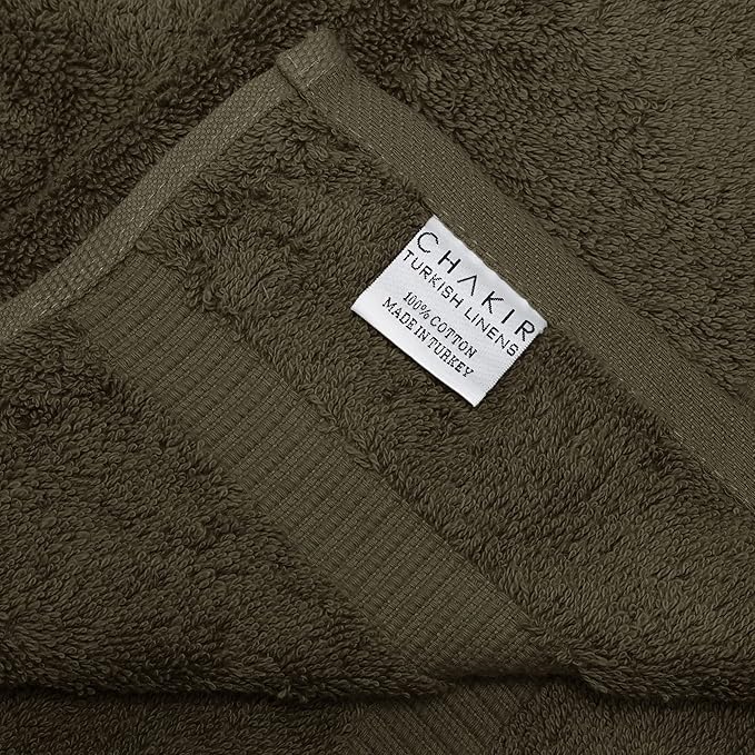 Chakir Turkish Linens 100% Cotton Premium Turkish Towels for Bathroom | 27'' x 54'' (4-Piece Bath Towels - Cocoa)