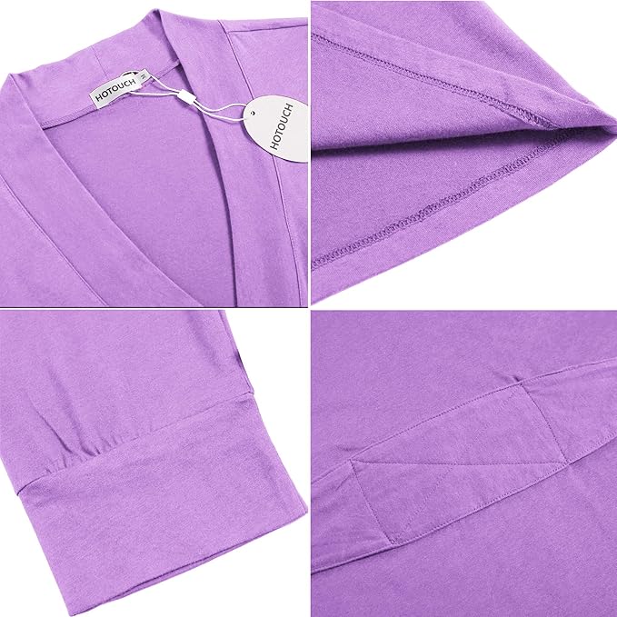 HOTOUCH Womens Robe Lightweight Short Knit Bathrobe Soft Ladies Sleepwear with Pockets