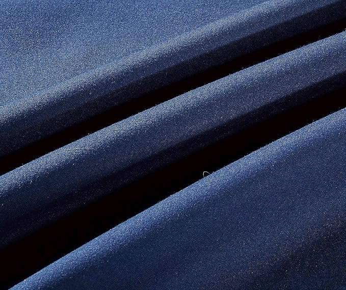 Sheets & Beyond Wrap Around Solid Microfiber Luxury Hotel Quality Fabric Bedroom Gathered Ruffled Bedding Bed Skirt 14 Inch Drop (Full, Navy)