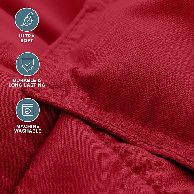 Bare Home Comforter Set - Twin/Twin Extra Long Size - Ultra-Soft - Goose Down Alternative - Premium 1800 Series - All Season Warmth (Twin/Twin XL, Red)