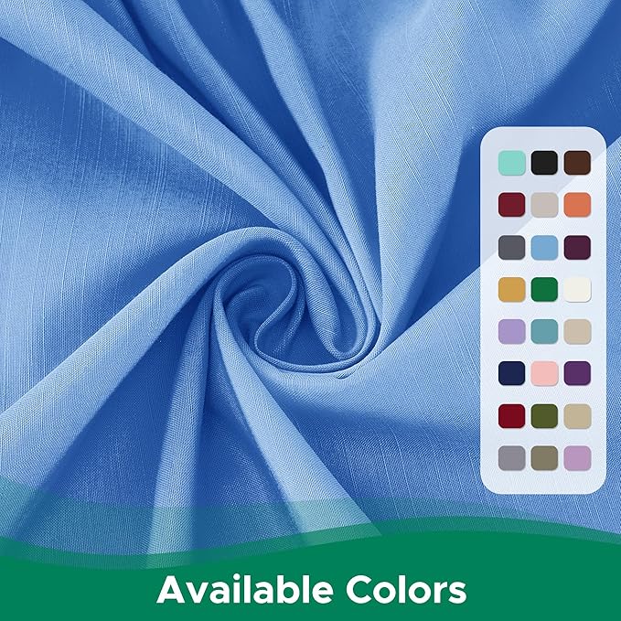 Biscaynebay Wrap Around Bed Skirts for Twin & Twin XL Beds 15" Drop, Denim Blue Elastic Dust Ruffles with Adjustable Belts Silky Luxrious Fabric Machine Washable