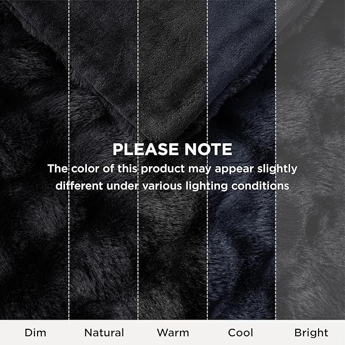Bedsure GentleSoft Fluffy Faux Fur Throw Blanket for Couch, Soft Fuzzy Bubble Blanket Home Decor Gifts for Bedroom Living Room, Thick Warm Furry Cozy Gifts for Women, Black, 50x60 Inch