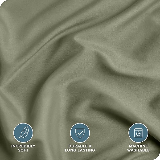 Bare Home Bedding Duvet Cover Queen Size - Premium 1800 Super Soft Collection - Lightweight, Cooling - Soft Breathable Bedding Duvet Cover (Queen, Sage)