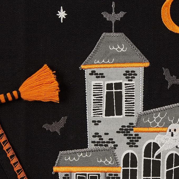 DII Happy Halloween Dishtowel Collection Embellished Cotton Kitchen Hand Towel Set, 18x28, Home Sweet Haunted Home, 3 Count