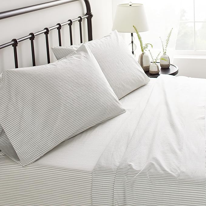 Tommy Bahama - Queen Sheets, Cotton Percale Bedding Set, Crisp & Cool, Stylish Bedding Set (Paloma Beach Grey, Queen)
