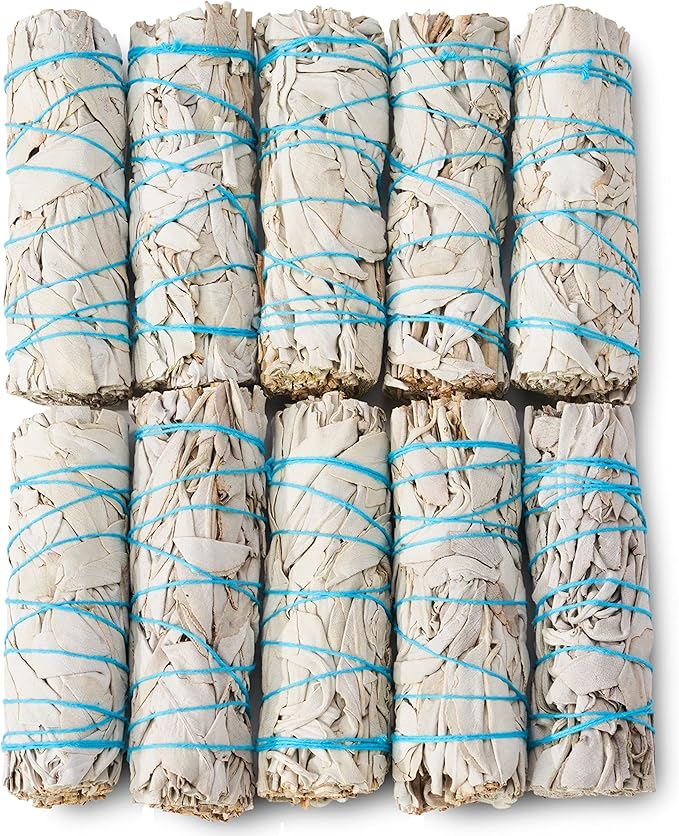 10 White Sage Smudge Sticks ~ Sustainably Grown Sage Bundles for Smudging, Smudge Kit, Ceremony, Spiritual Use, Home & Office Cleansing or Smoke Cleanse (10 Pack)