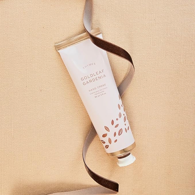 Thymes Hand Crème - Deeply Moisturizing Hand Cream with Light Floral Scent for Women (Goldleaf Gardenia, 3 oz)