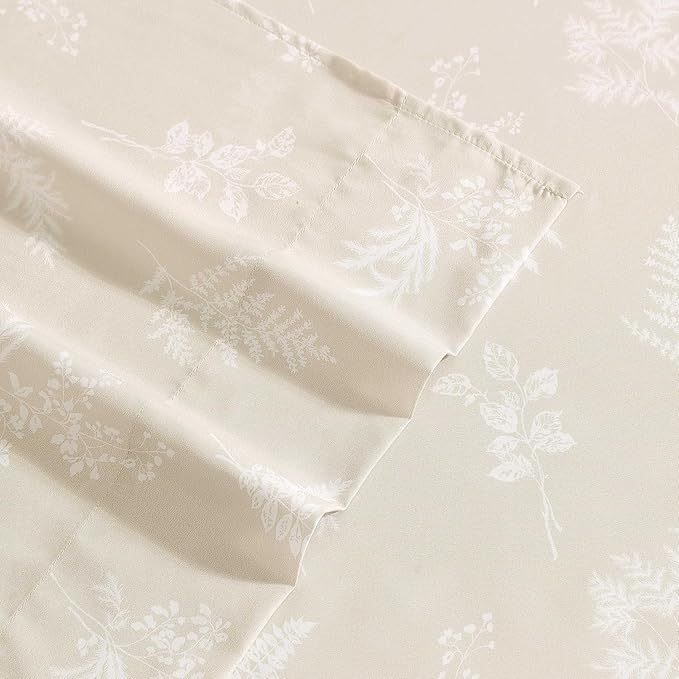 Wrangler - Twin Bed Sheets, Ultra-Soft & Lightweight Bedding with Matching Pillowcase, Lightweight Bed Set for All Season Comfort, Oeko-Tex Certified (Foliage Beige)