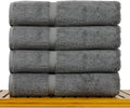 Luxury Hotel & Spa Towel Turkish Cotton Bath Towels - Grey - Honeycomb - Set of 4