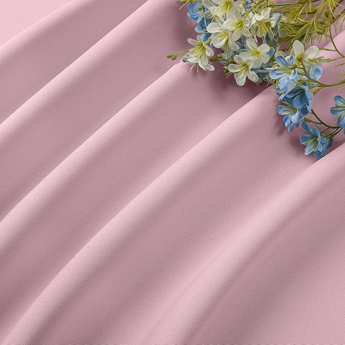 CUCRAF Light Pink Blackout Curtains 84 inch Length 2 Panels Set, Rod Pocket Room Darkening Drapes for Bedroom Living Room, Insulated Thermal Light Blocking Window Curtain (W52 x L84 Inch)