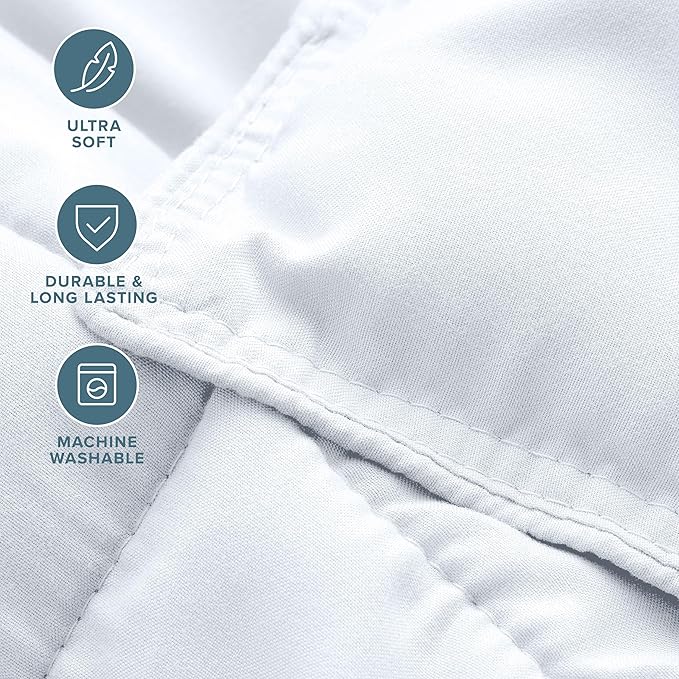 Bare Home Comforter Set - Queen Size - Ultra-Soft - Goose Down Alternative - Premium 1800 Series - All Season Warmth (Queen, White)