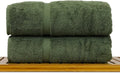 Luxury Hotel & Spa Ultra Soft Bath Towels 100% Turkish Cotton - Moss - Set of 2
