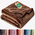 Ultra Soft Fleece Blanket Twin Size - Flannel Fleece Luxury Twin Blanket - Lightweight for Couch Bed Chair - Thick, Warm and Breathable - All Season Cozy Fuzzy, Anti-Static Microplush Bedding, Brown