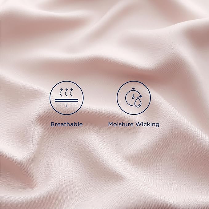 Bedsure Full Size Bed Sheets, Cooling Sheets, Rayon Derived from Bamboo, Breathable & Soft, Deep Pocket Up to 16 Inches, Hotel Luxury Silky Bedding for Hot Sleepers, Pink