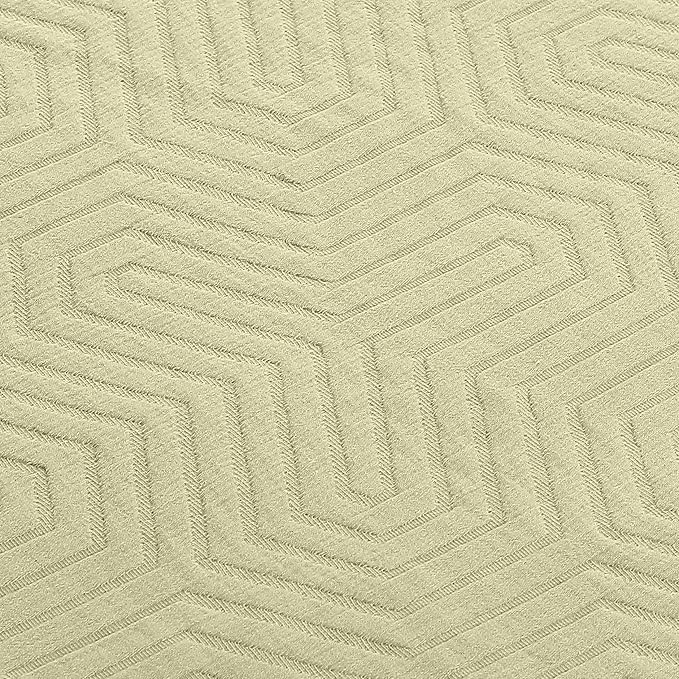 Threadmill Luxury Cotton Blankets for Twin Size Bed | All-Season 100% Cotton Twin Blanket for Bed | Aster Jacquard Lightweight, Soft & Cozy Coverlet, 350GSM, 68x90 inches | Sage Green