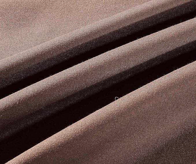 Sheets & Beyond Wrap Around Solid Microfiber Luxury Hotel Quality Fabric Bedroom Gathered Ruffled Bedding Bed Skirt 14 Inch Drop (Queen, Brown)