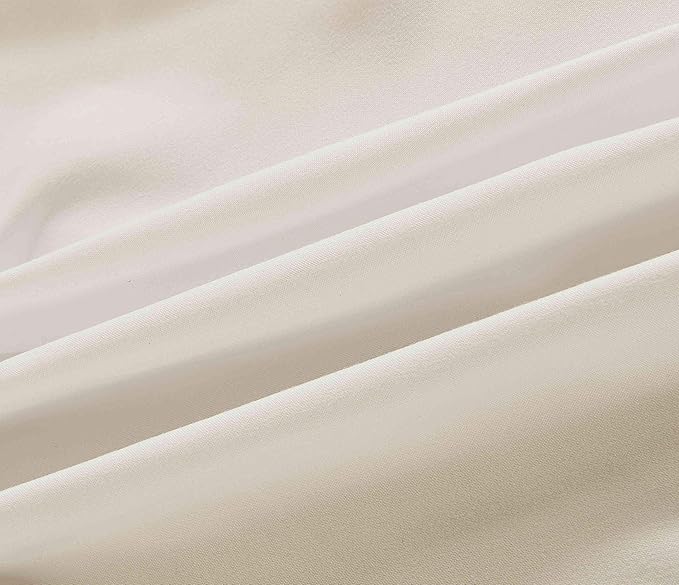 Sheets & Beyond Wrap Around Solid Microfiber Luxury Hotel Quality Fabric Bedroom Gathered Ruffled Bedding Bed Skirt 14 Inch Drop (Twin, Beige)