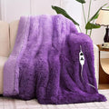 Heated Electric Blanket Twin,Warm Winter Birthday Gifts for Women Her Grandma–Faux Fur with Soft Sherpa,10 Heat Settings,5 Time Settings with Fast Heating, 62x84, Mystic Purple