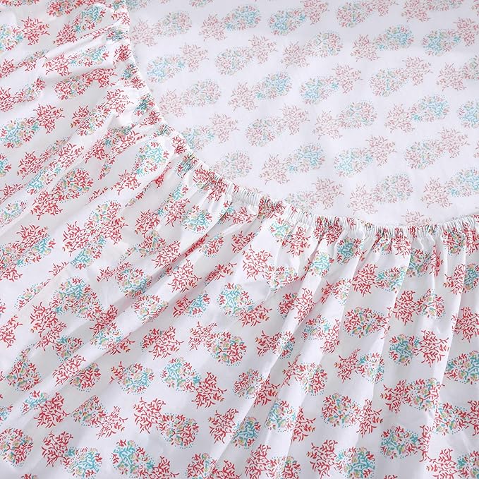 Tommy Bahama - King Sheets, Cotton Percale Coastal Bedding Set with Matching Pillowcases, Crisp & Cool, Coastal Room Essentials (Pineapple Splash Pink, King)