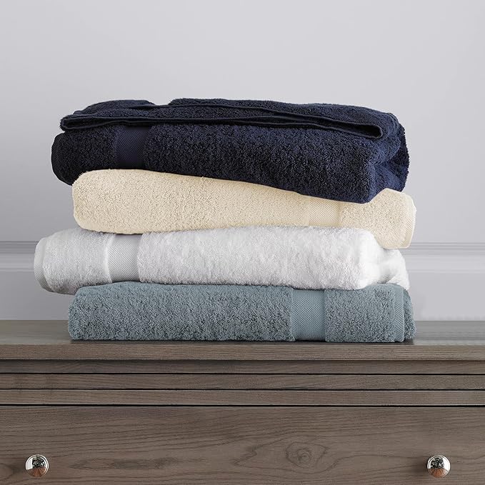 Delara 100% Organic Cotton Towels 650 GSM Plush Feather Touch Quick Dry Bath Towel, Pack of 4 GOTS Certified, Oeko-Tex Green Certified, Organic Cotton Bath Towel, 30"X58"