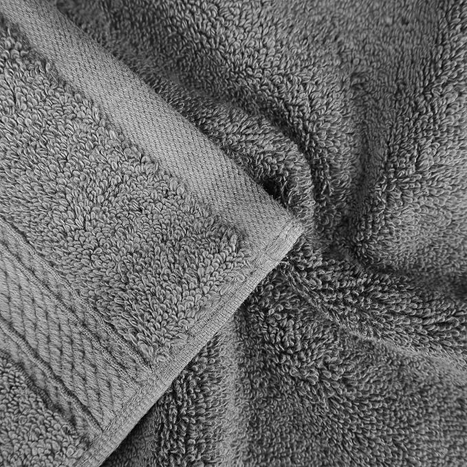 SUPERIOR Egyptian Cotton Pile 9 Piece Towel Set, Includes 3 Bath, 3 Hand, 3 Face Towels/Washcloths, Ultra Soft Luxury Towels, Thick Plush Essentials, Guest Bath, Spa, Hotel Bathroom, Charcoal