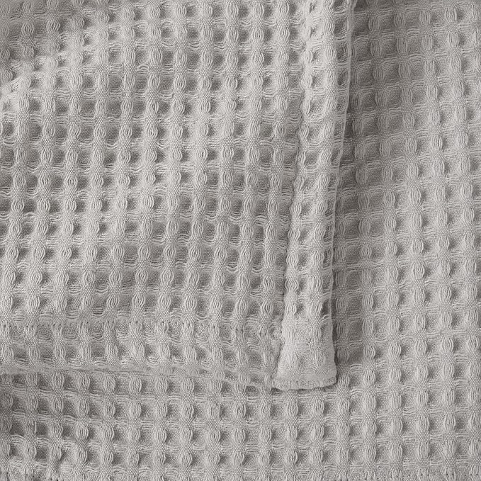 100% Cotton Waffle Weave Bed Blanket | Soft, Breathable, and Lightweight Blanket for All-Season | Perfect for Layering | Brielle Collection (King, Light Grey)