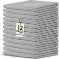 Crystal Ridge Cotton Wash Cloths 12 Pack - Washcloths for Showering, Face and Body, Soft and Highly Absorbent Multipurpose Towels for Bathroom, Kitchen, Spa and Gym - Wash Rags 12 x12 (Slate Grey)