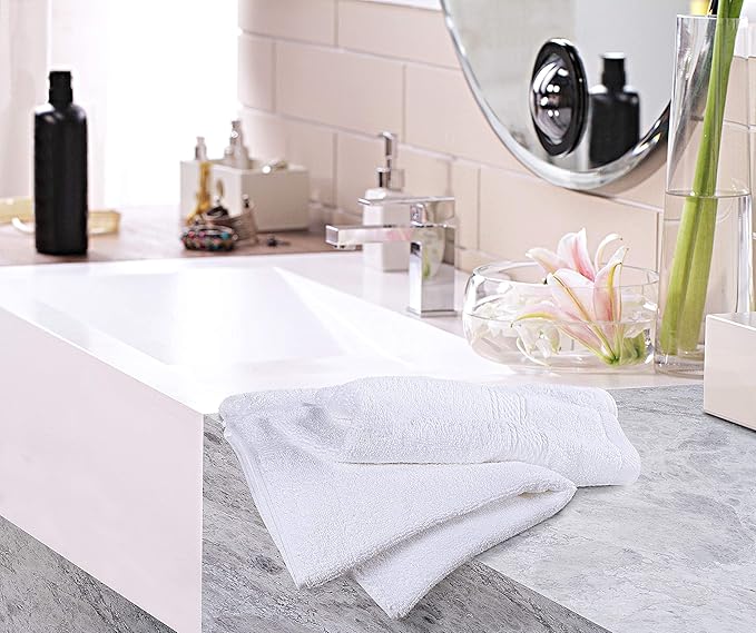 Utopia Towels 6 Pack Premium Hand Towels Set, 16 by 28 inches, 100% Ring Spun Cotton, Ultra Soft and Highly Absorbent 600GSM Towels for Bathroom, Gym, Shower, Hotel, and Spa, White