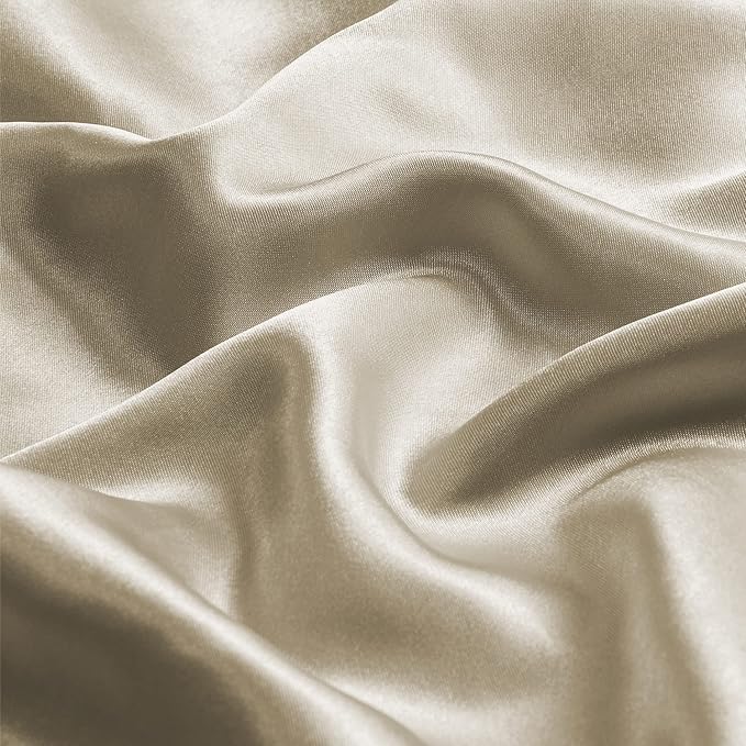 BEDELITE Satin Body Pillow Cover 2 Pack, Super Soft and Cooling Body Pillow Pillowcase for Hair and Skin, Breathable Silky Full Long Pillowcase Cover(20"x54", Taupe)