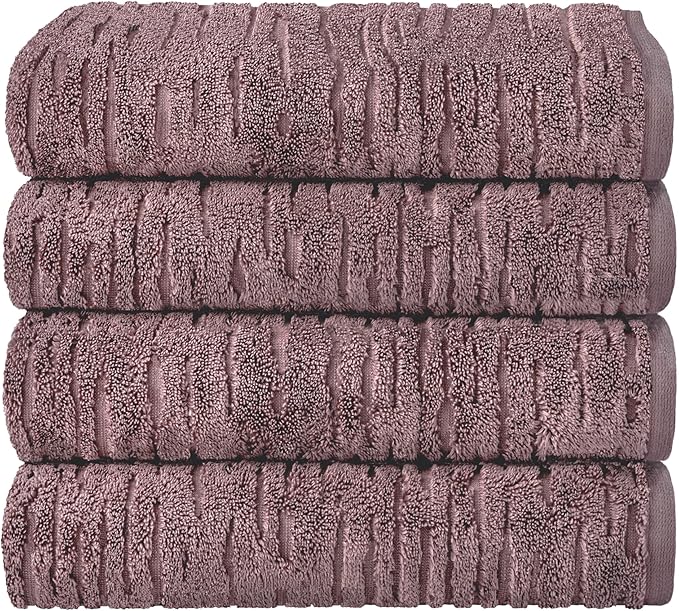 SKL Home CloudSoft Cotton Luxury 4 Pc Bath Towel Set, Plum