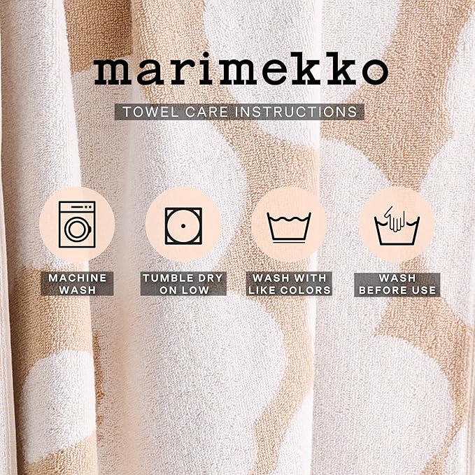 MARIMEKKO Unikko Terry Cotton Guest Towel (Red) – Floral Patterned Guest Towels – 20 in x 12 in